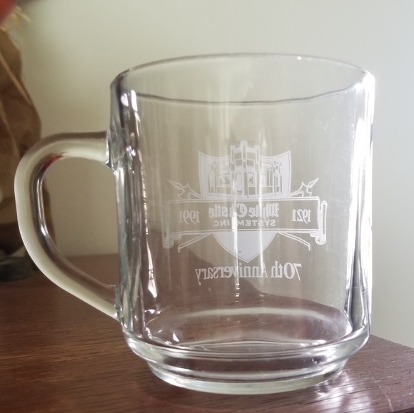 Vintage "White Castle" 70th Anniversary Glass Coffee  Mug - Picture 3 of 4
